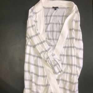 Express gray & white cardigan